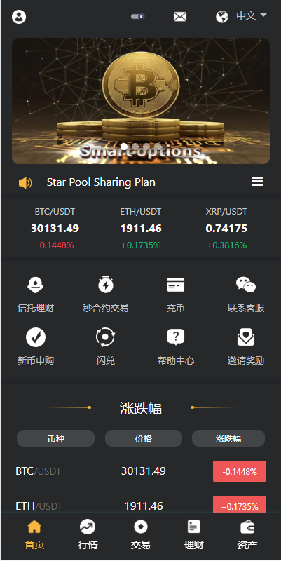 多语言交易所系统/秒合约交易/理财认购矿机闪兑贷款 - 码商源码网-码商源码网