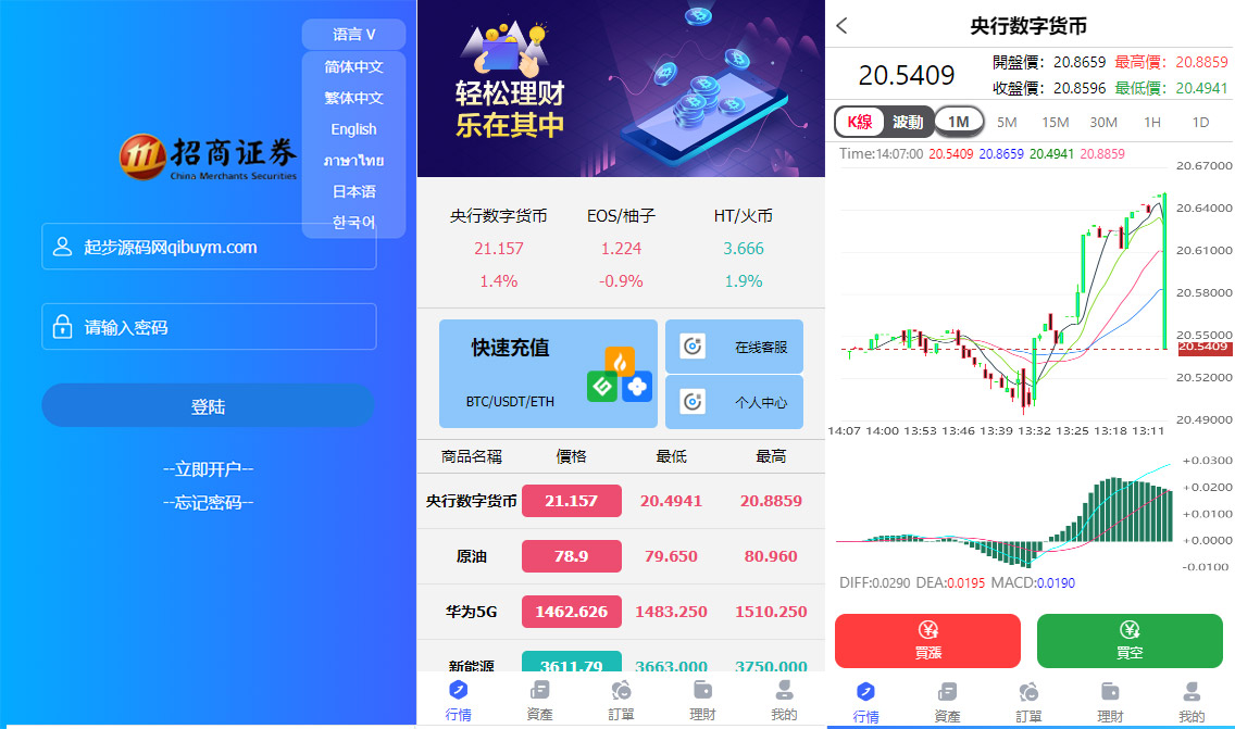 全新开发六种语言出海版理财系统/外汇微盘系统/投资理财/区块链/股票/余额宝 - 码商源码网-码商源码网