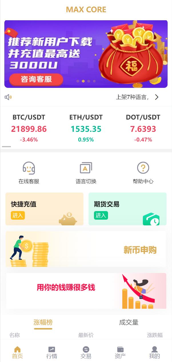图片[1]-全新多语言交易所/期权币币交易/质押挖矿/新币申购/区块链交易所 - 码商源码网-码商源码网